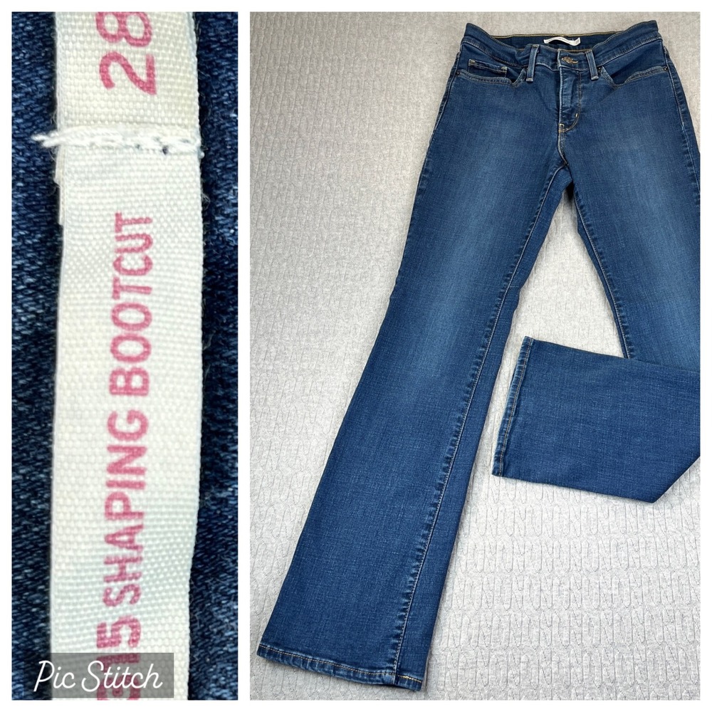 Levi's 515 Shaping Bootcut Dress Jeans Womens‎ 28(27X31) high-rise Medium Wash